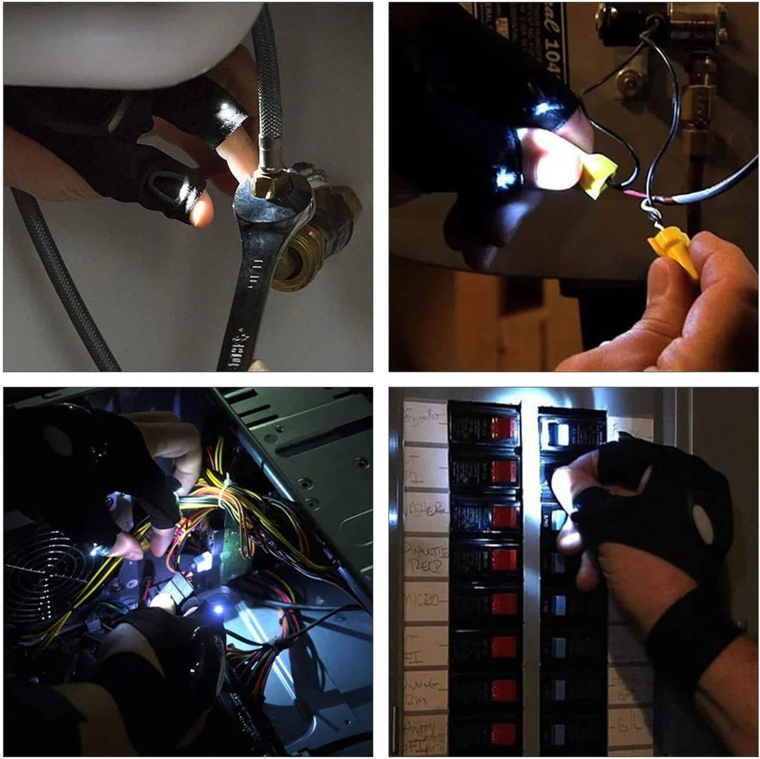 Guante con linterna LED recargable