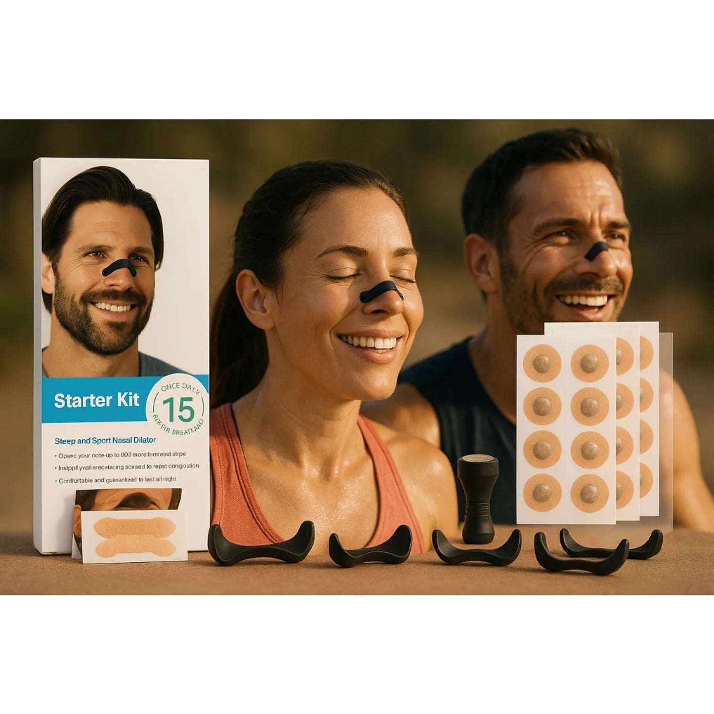 Kit Tiras Nasales Dilatador Magnético Antironquidos